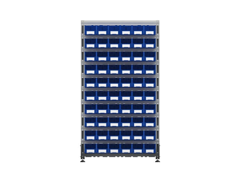 Стеллаж для пластиковых лотков SORTEX двухсторонний 1800x1000x800.02 купить в Челябинске Стеллаж для пластиковых лотков SORTEX двухсторонний 1800x1000x800.02 купить в Челябинске