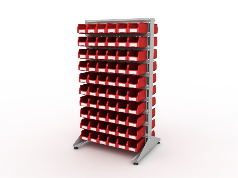 Стеллаж для пластиковых лотков SORTEX двухсторонний 1800x1000x800.02 купить в Челябинске Стеллаж для пластиковых лотков SORTEX двухсторонний 1800x1000x800.02 купить в Челябинске