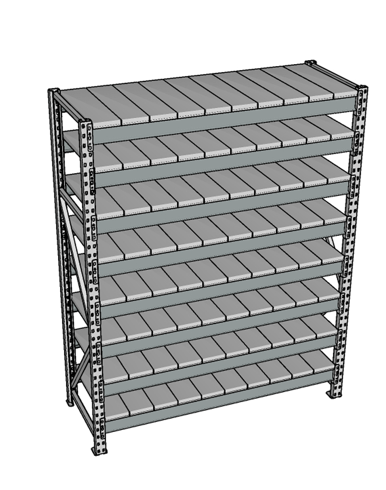 Стеллаж грузовой СГР 3000x900x500 8 полок (металл) купить в Челябинске
