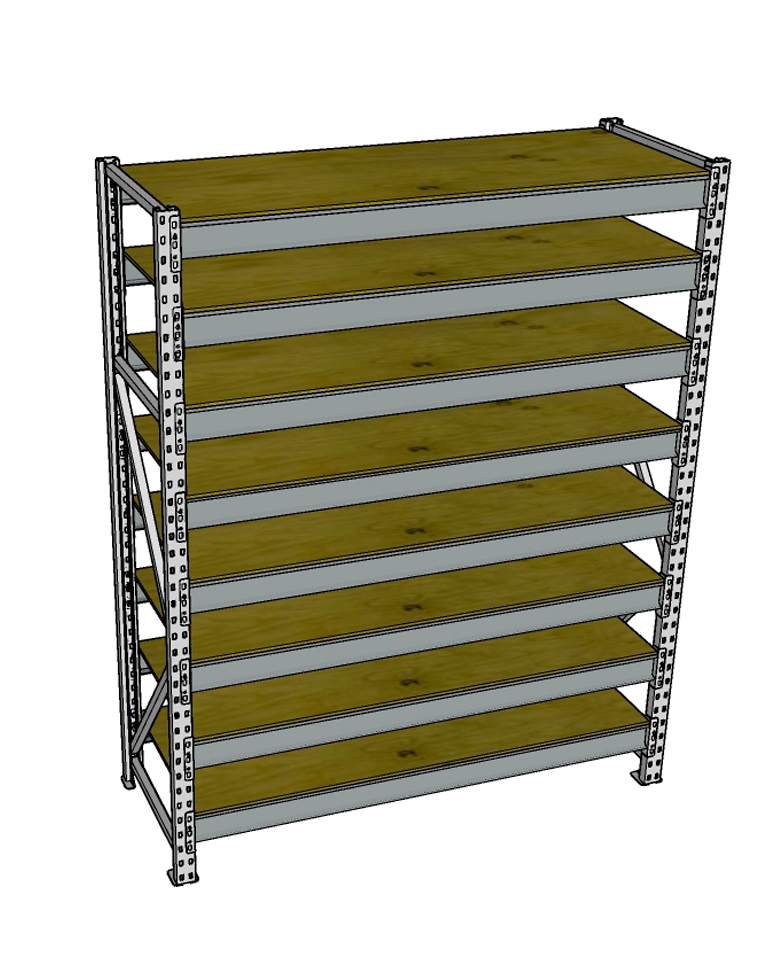 Стеллаж грузовой СГР 2000x900x500 8 полок (фанера) купить в Челябинске