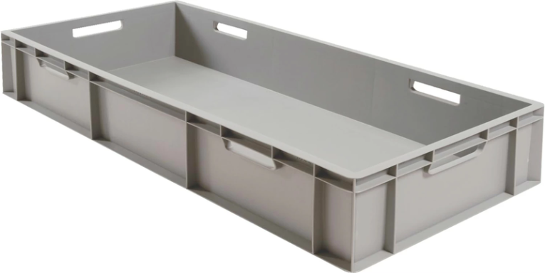 Ящик 1000х400х230 сплошной, с ручками, дно с усилением, серый B-4022 купить в Челябинске Ящик 1000х400х230 сплошной, с ручками, дно с усилением, серый B-4022 купить в Челябинске