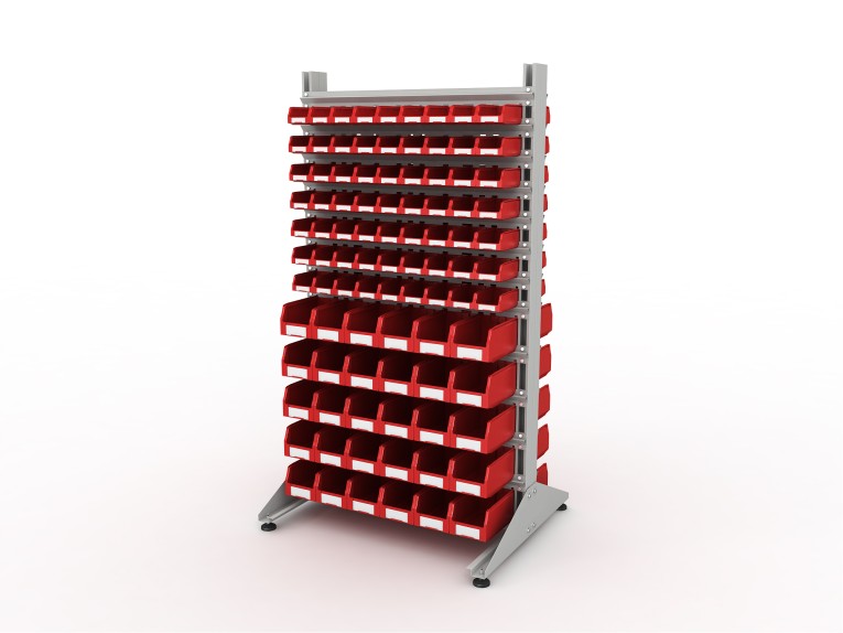 Стеллаж для пластиковых лотков SORTEX двухсторонний 1800x1000x800.04 купить в Челябинске Стеллаж для пластиковых лотков SORTEX двухсторонний 1800x1000x800.04 купить в Челябинске