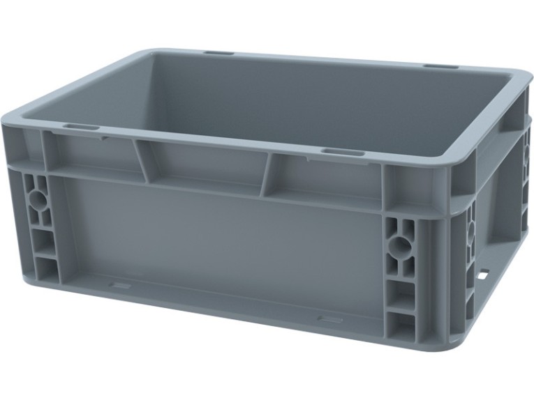 Ящик 300х200х120 сплошной, гладкое дно, цв. серый купить в Челябинске Ящик 300х200х120 сплошной, гладкое дно, цв. серый купить в Челябинске