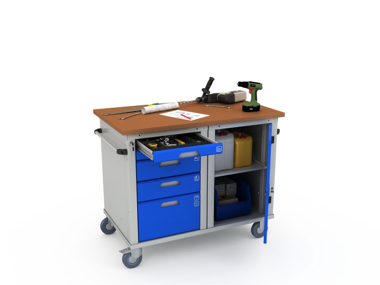 Верстак мобильный двухтумбовый WOKER PRO 2501.1200 купить в Челябинске