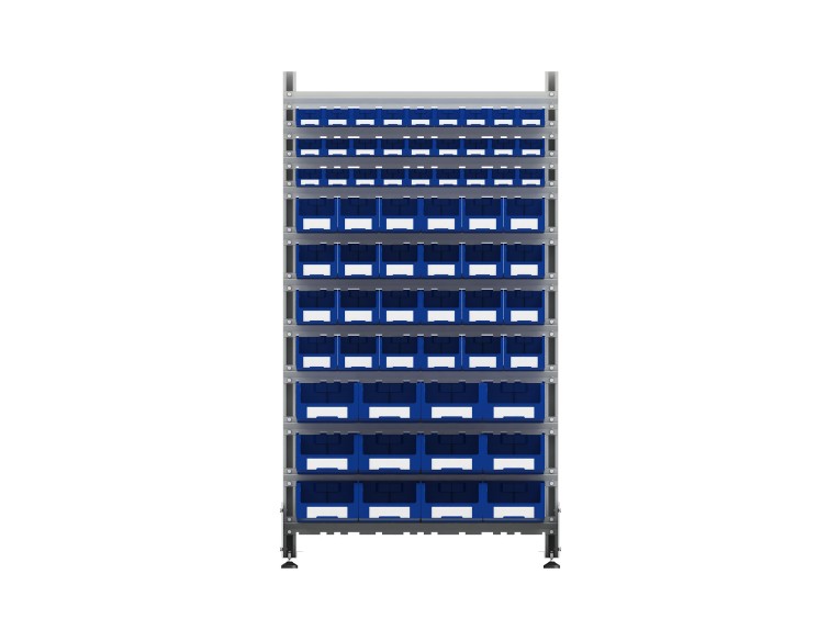 Стеллаж для пластиковых лотков SORTEX двухсторонний 1800x1000x800.05 купить в Челябинске Стеллаж для пластиковых лотков SORTEX двухсторонний 1800x1000x800.05 купить в Челябинске