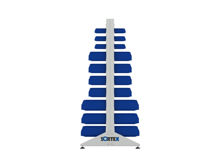 Стеллаж для пластиковых лотков SORTEX двухсторонний 1800x1000x800.05 купить в Челябинске Стеллаж для пластиковых лотков SORTEX двухсторонний 1800x1000x800.05 купить в Челябинске