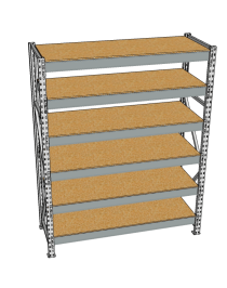 Стеллаж грузовой СГР 2500x900x1000 6 полок (ДСП)