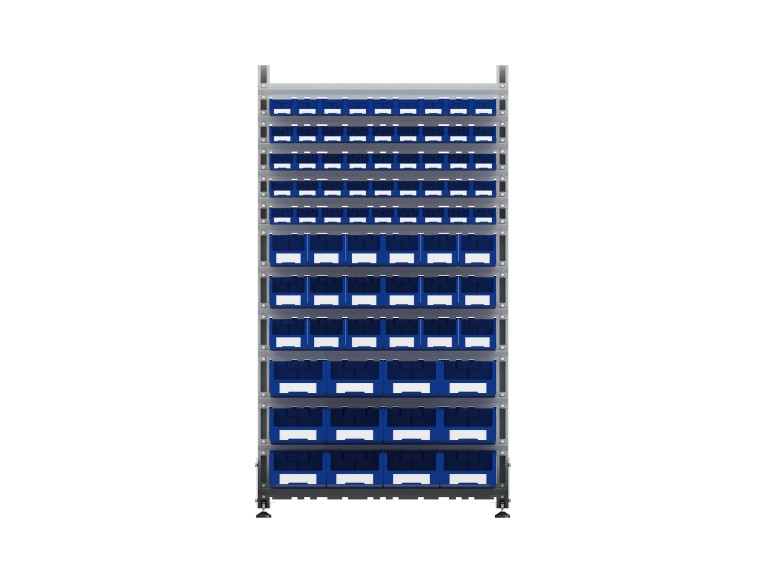 Стеллаж для пластиковых лотков SORTEX двухсторонний 1800x1000x800.06 купить в Челябинске Стеллаж для пластиковых лотков SORTEX двухсторонний 1800x1000x800.06 купить в Челябинске