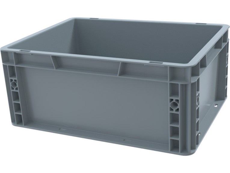 Ящик 400х300х170 сплошной, усиленное дно, цв. серый купить в Челябинске Ящик 400х300х170 сплошной, усиленное дно, цв. серый купить в Челябинске