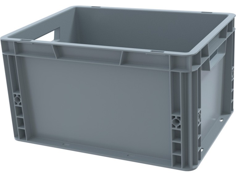 Ящик 400х300х220 сплошной, усиленное дно, цв. серый купить в Челябинске Ящик 400х300х220 сплошной, усиленное дно, цв. серый купить в Челябинске