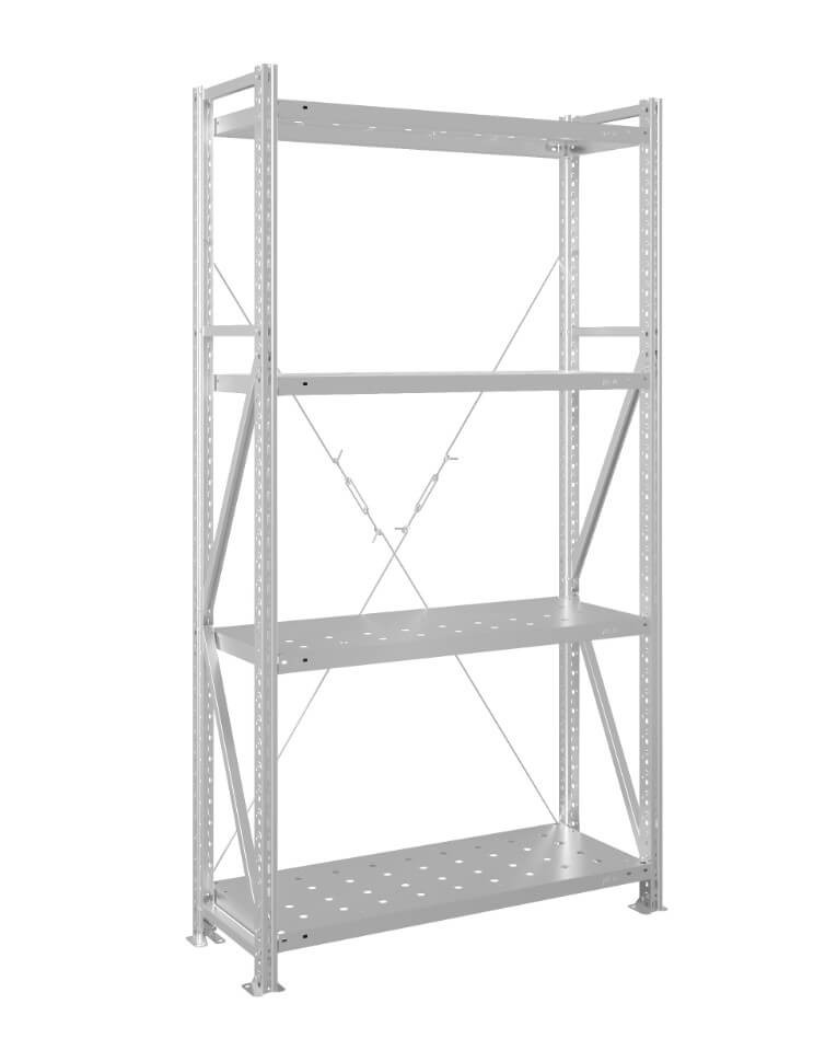 Стеллаж MS U 2500x1200x400 4 полки (350 кг, перф) купить в Челябинске