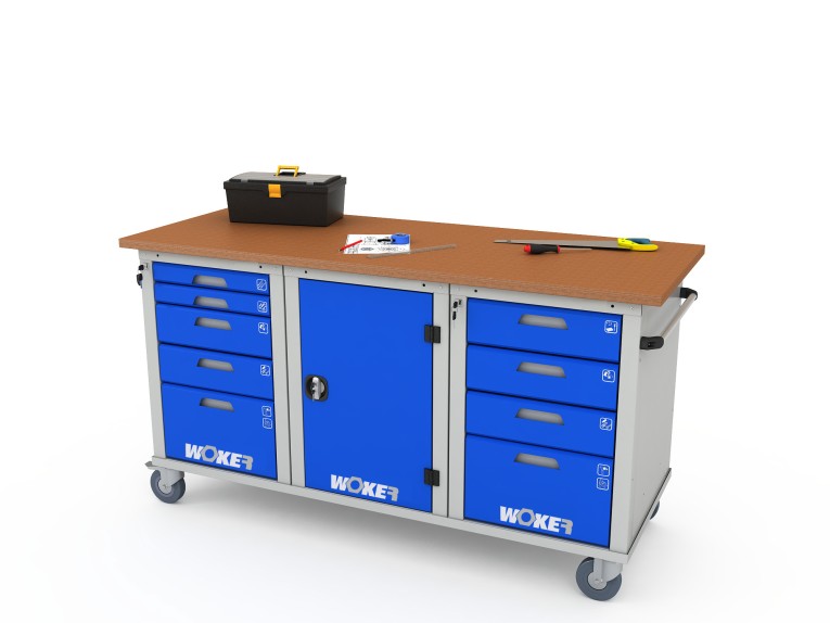 Верстак мобильный трехтумбовый WOKER PRO 3514.1800 купить в Челябинске