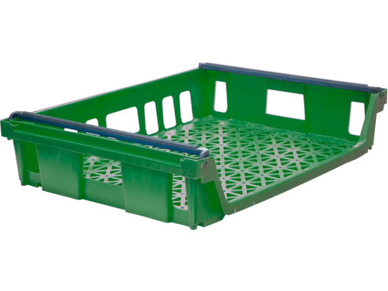 Ящик 744х557х167 со складываемыми ручками зелёный купить в Челябинске