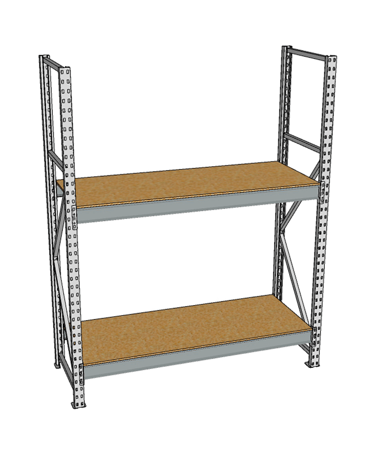 Стеллаж грузовой СГР 2500x1200x800 2 полки (ДСП) купить в Челябинске