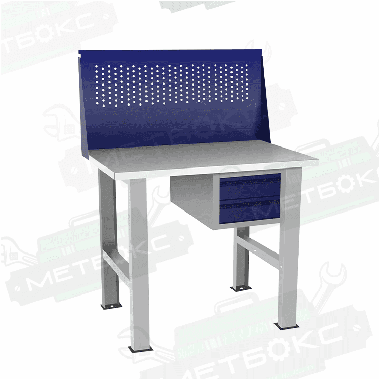 Верстак бестумбовый с подвесным ящиком ВП-Э с экраном купить в Челябинске Верстак бестумбовый с подвесным ящиком ВП-Э с экраном купить в Челябинске