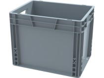 Ящик 400х300х320 сплошной, усиленное дно, цв. серый