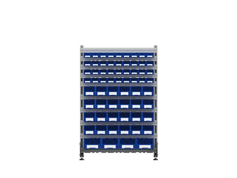 Стеллаж для пластиковых лотков SORTEX односторонний 1500x1000x450.05 купить в Челябинске Стеллаж для пластиковых лотков SORTEX односторонний 1500x1000x450.05 купить в Челябинске