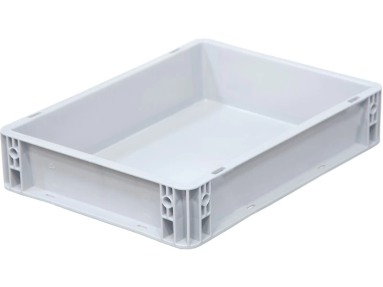 Ящик 400х300х75 сплошной, усиленное дно, цв. серый купить в Челябинске Ящик 400х300х75 сплошной, усиленное дно, цв. серый купить в Челябинске