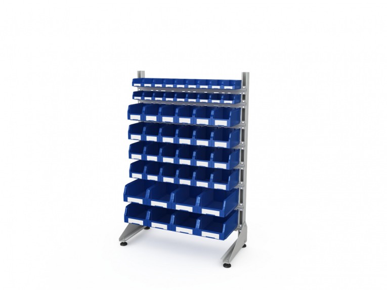 Стеллаж для пластиковых лотков SORTEX односторонний 1500x1000x450.06 купить в Челябинске Стеллаж для пластиковых лотков SORTEX односторонний 1500x1000x450.06 купить в Челябинске