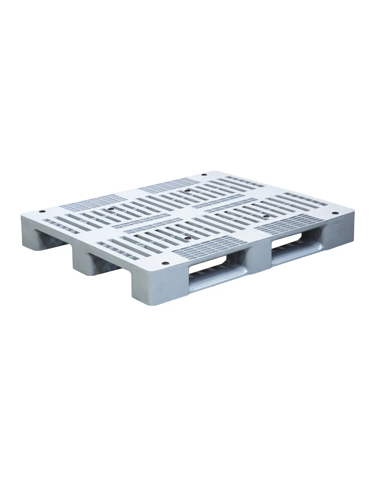 Паллет 1200x1000х150 перфорированный, на 3-х полозьях  серый