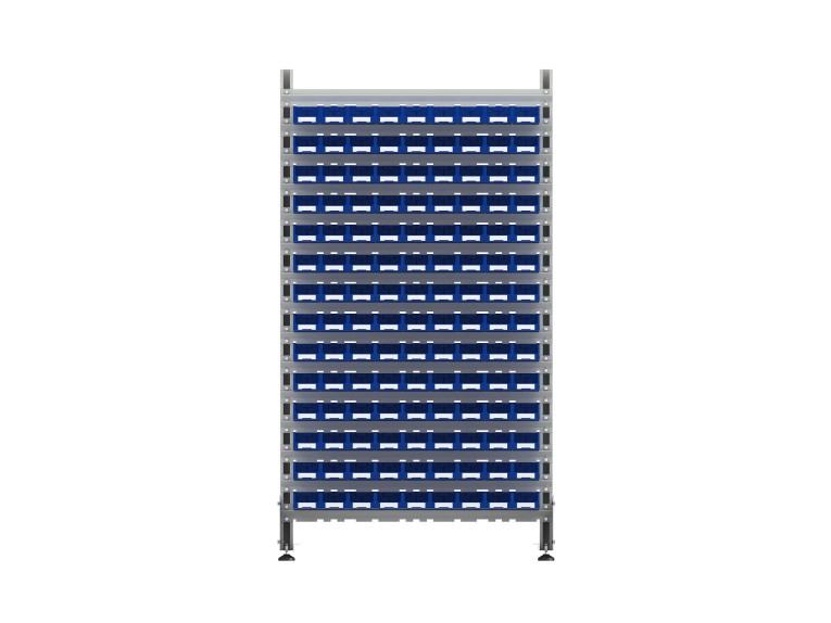 Стеллаж для пластиковых лотков SORTEX односторонний 1800x1000x450.01 купить в Челябинске Стеллаж для пластиковых лотков SORTEX односторонний 1800x1000x450.01 купить в Челябинске