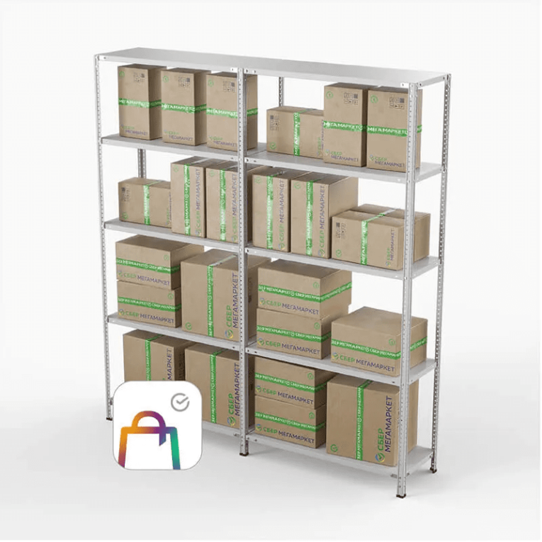 Стеллаж ПВЗ Сбер 2000х2000х400 5 полок купить в Челябинске