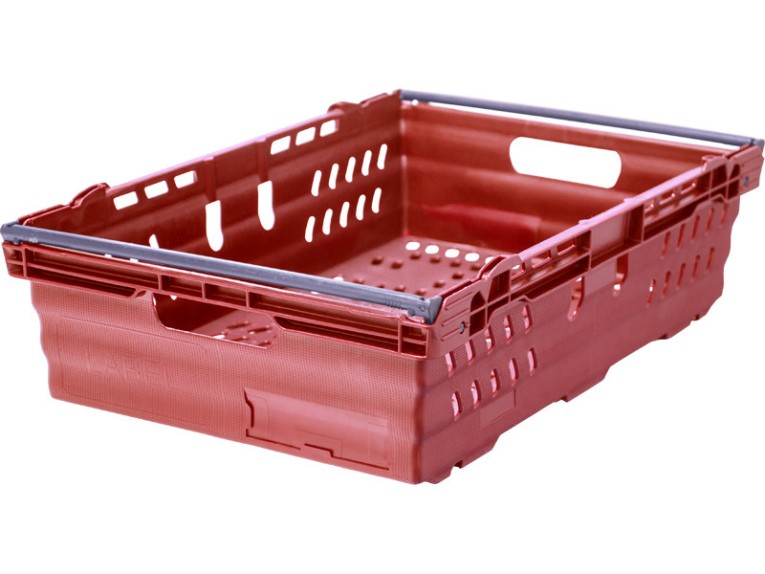 Ящик 600х400х167 со складываемыми ручками красный купить в Челябинске