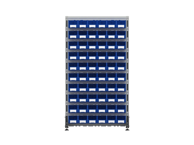 Стеллаж для пластиковых лотков SORTEX односторонний 1800x1000x450.02 купить в Челябинске Стеллаж для пластиковых лотков SORTEX односторонний 1800x1000x450.02 купить в Челябинске