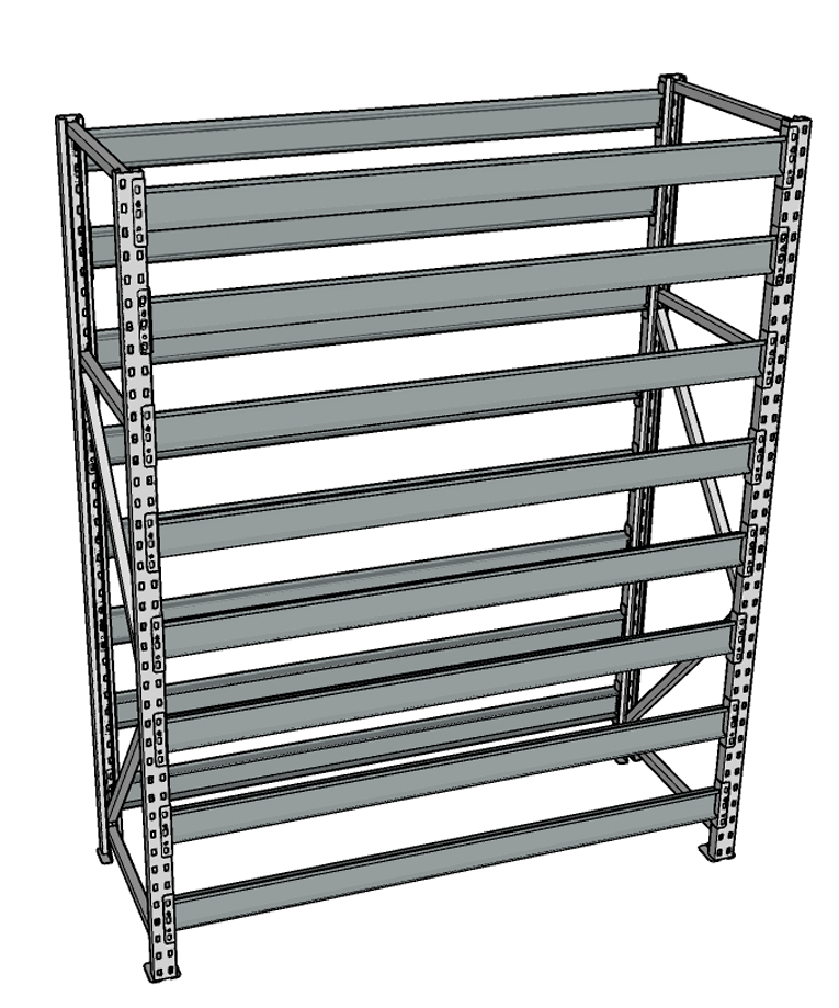 Стеллаж грузовой СГР 2500x1500x600 8 полок (без настила) купить в Челябинске