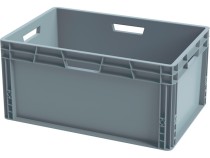 Ящик 600х400х280 сплошной, усиленное дно, цв. серый