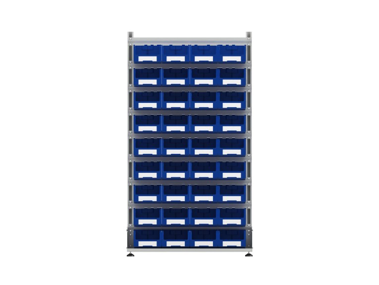 Стеллаж для пластиковых лотков SORTEX односторонний 1800x1000x450.03 купить в Челябинске Стеллаж для пластиковых лотков SORTEX односторонний 1800x1000x450.03 купить в Челябинске