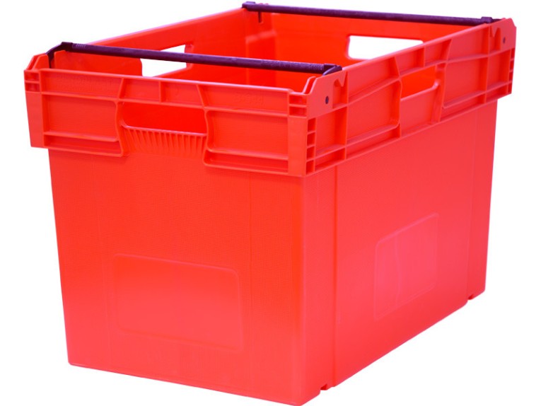 Ящик 600х400х407 со складываемыми ручками красный купить в Челябинске
