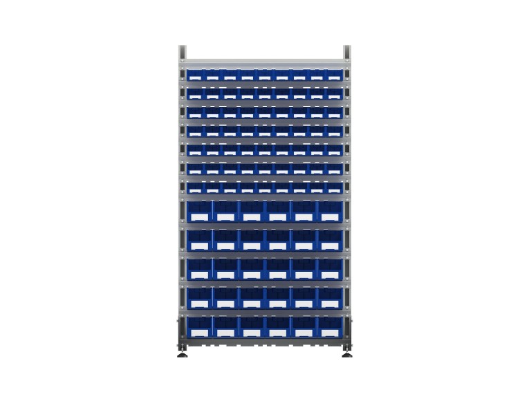 Стеллаж для пластиковых лотков SORTEX односторонний 1800x1000x450.04 купить в Челябинске Стеллаж для пластиковых лотков SORTEX односторонний 1800x1000x450.04 купить в Челябинске