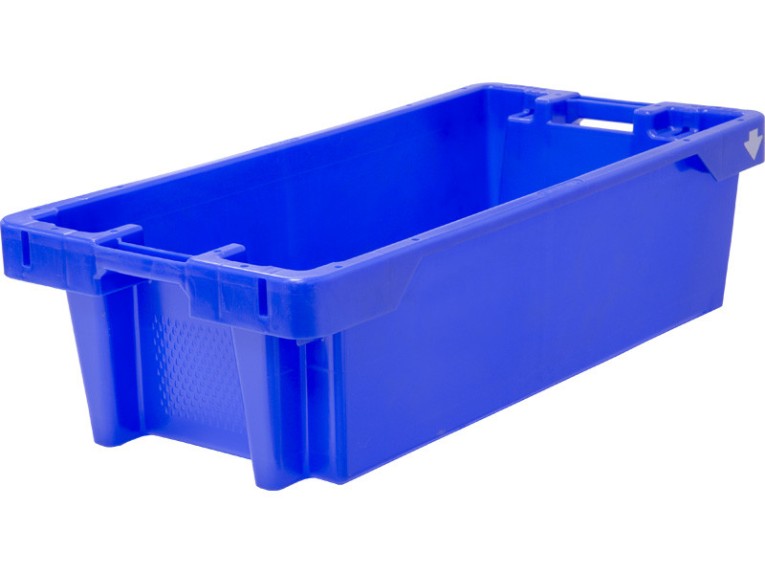 Ящик рыбный 800х400х225 конусный 25 кг/40 л с дренажными отверстиями синий 81650300 купить в Челябинске