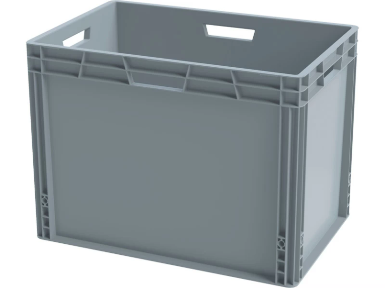 Ящик 600х400х440 cплошной, усиленное дно, цв. серый купить в Челябинске Ящик 600х400х440 cплошной, усиленное дно, цв. серый купить в Челябинске
