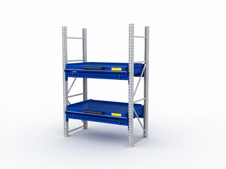 Стеллаж с выкатными платформами S-HEAVY 1000/1300 (2 яруса хранения) купить в Челябинске Стеллаж с выкатными платформами S-HEAVY 1000/1300 (2 яруса хранения) купить в Челябинске
