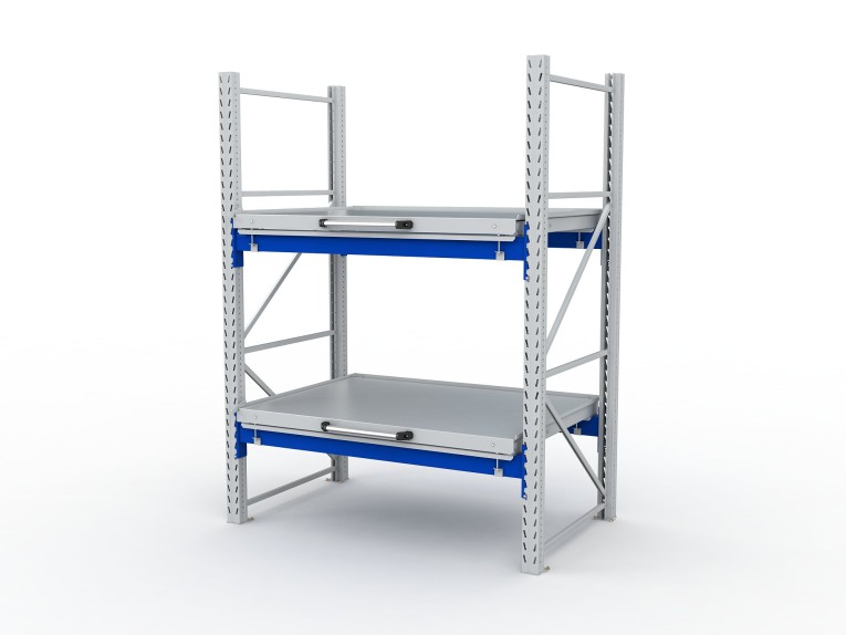 Стеллаж с выкатными платформами S-HEAVY 1000/1300 (2 яруса хранения) купить в Челябинске Стеллаж с выкатными платформами S-HEAVY 1000/1300 (2 яруса хранения) купить в Челябинске