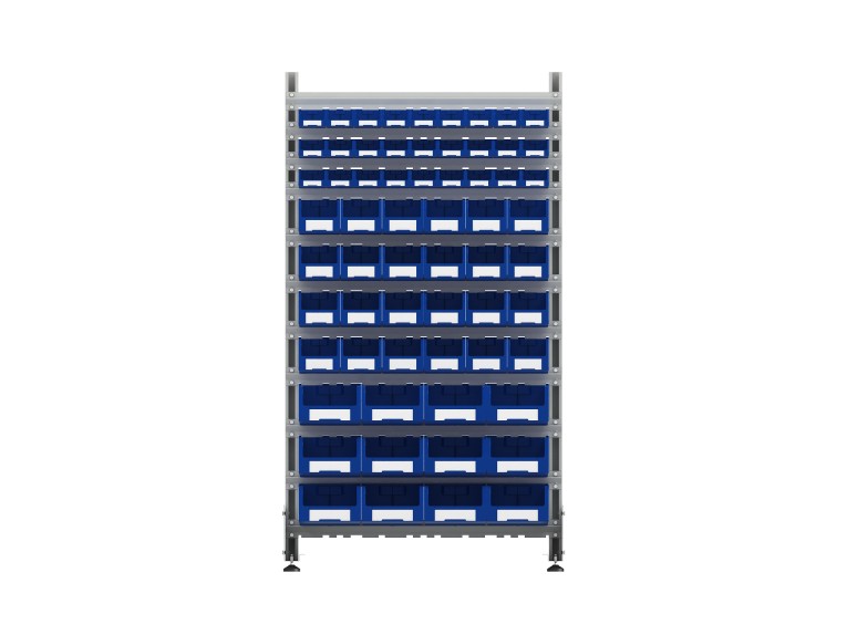 Стеллаж для пластиковых лотков SORTEX односторонний 1800x1000x450.05 купить в Челябинске Стеллаж для пластиковых лотков SORTEX односторонний 1800x1000x450.05 купить в Челябинске