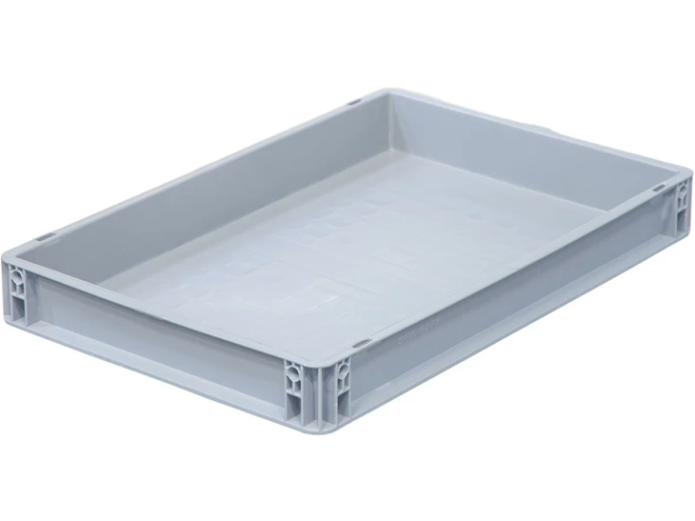 Ящик 600х400х75 сплошной, усиленное дно, цв. серый купить в Челябинске Ящик 600х400х75 сплошной, усиленное дно, цв. серый купить в Челябинске