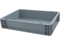 Ящик 600х400х75 сплошной, усиленное дно, цв. серый