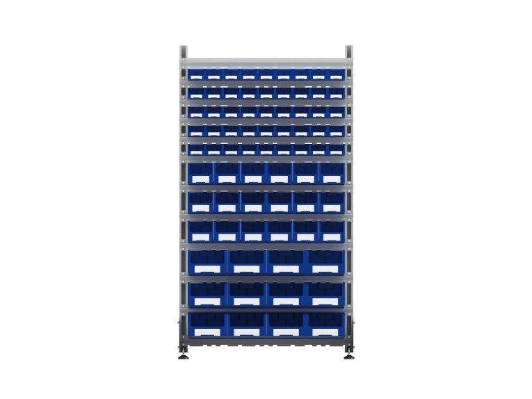 Стеллаж для пластиковых лотков SORTEX односторонний 1800x1000x450.06 купить в Челябинске Стеллаж для пластиковых лотков SORTEX односторонний 1800x1000x450.06 купить в Челябинске