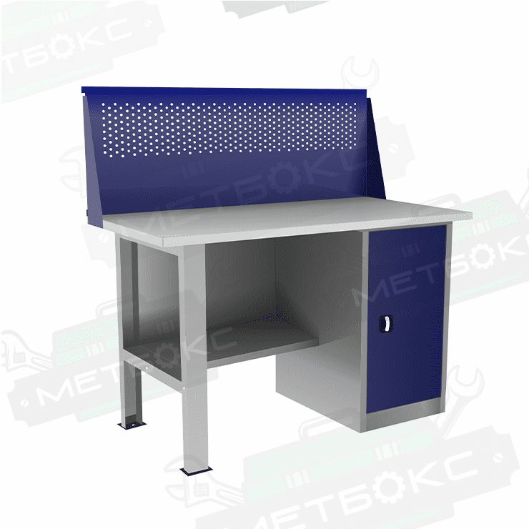 Однотумбовый слесарный верстак ВП-2/1,6 с экраном купить в Челябинске