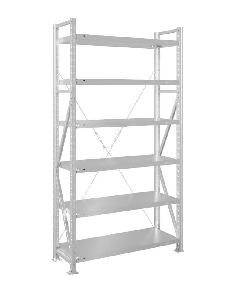 Стеллаж MS U 2500x1200x600 6 полок (280 кг, металл) купить в Челябинске