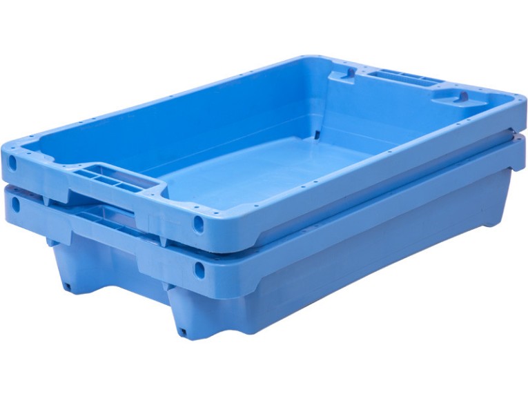 Ящик рыбный 600х400х125 конусный 7-10 кг/15 л с дренажными отверстиями синий 83630300 купить в Челябинске