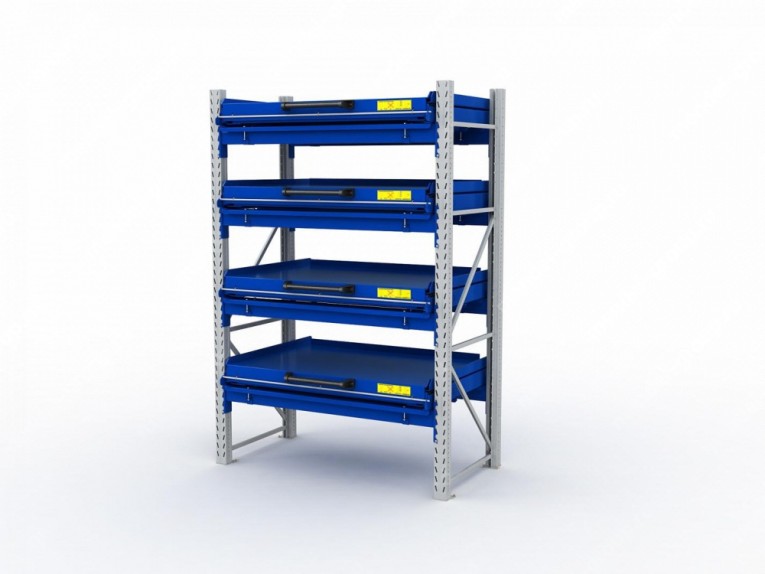 Стеллаж с выкатными платформами S-HEAVY 1000/1300 (4 яруса хранения) купить в Челябинске Стеллаж с выкатными платформами S-HEAVY 1000/1300 (4 яруса хранения) купить в Челябинске