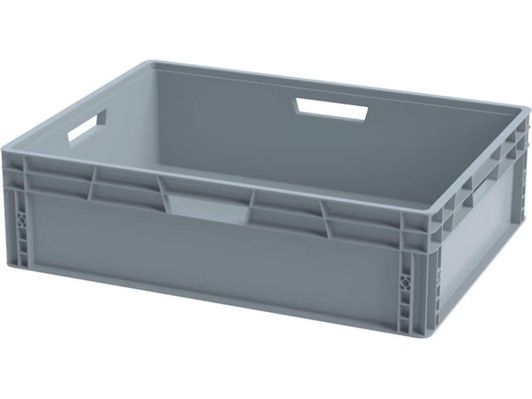 Ящик 800х600х220 сплошной, усиленное дно, цв. серый купить в Челябинске