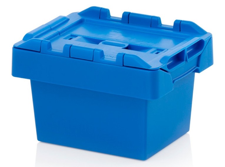 Ящик 300х200х190 с крышкой цв. синий купить в Челябинске