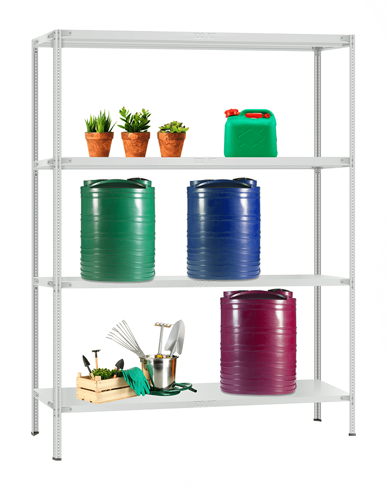 Стеллаж металлический Титан МС-900 1800x1000x300 4 полки купить в Челябинске