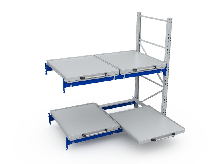 Стеллаж с выкатными платформами S-HEAVY 500 (2 яруса хранения) купить в Челябинске