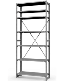 Стеллаж ТСУ 2500x700x500 7 полок (300 кг, перф) Стеллаж ТСУ 2500x700x500 7 полок (300 кг, перф)